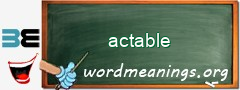 WordMeaning blackboard for actable